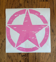 Load image into Gallery viewer, Distressed Star Hood Decal