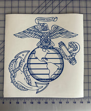 Load image into Gallery viewer, USMC EGA vinyl decal blue