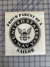 Load image into Gallery viewer, Navy Proud Parent Car Decal