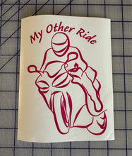 Load image into Gallery viewer, My other ride motorcycle car decal