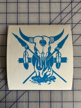 Load image into Gallery viewer, Tribal Steer Skull Decal Custom Vinyl car truck window sticker