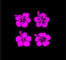 Load image into Gallery viewer, Hibiscus Flower Decals Custom Vinyl Car Truck Window Laptop stickers set of 4