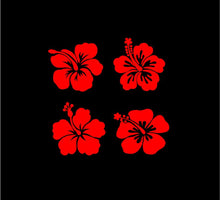 Load image into Gallery viewer, Hibiscus Flower Decals Custom Vinyl Car Truck Window Laptop stickers set of 4