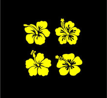 Load image into Gallery viewer, Hibiscus Flower Decals Custom Vinyl Car Truck Window Laptop stickers set of 4