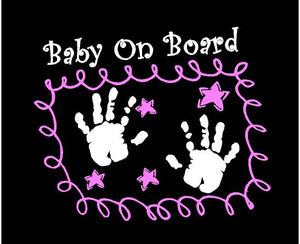 baby on board car decal pink