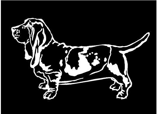 basset hound decal car truck window dog sticker