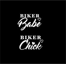 Load image into Gallery viewer, biker babe car decal biker chick car decal