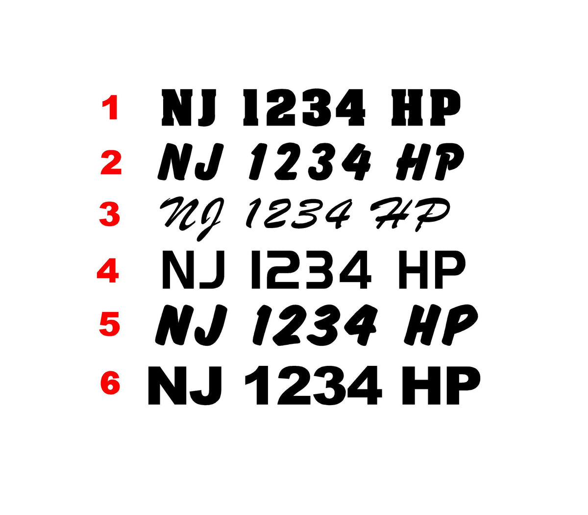 Boat Registration Number Decals set of 2 CustomVinylDecals4U