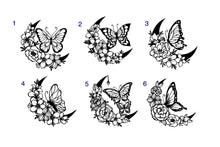 Load image into Gallery viewer, Butterfly floral crescent moon decals
