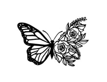 Load image into Gallery viewer, Half butterfly half roses vinyl decal