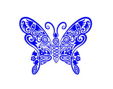 Load image into Gallery viewer, Intricate Butterfly Decal Custom Vinyl car truck window sticker