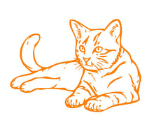 Load image into Gallery viewer, cat lineart decal