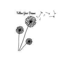 Load image into Gallery viewer, Dandelion Follow Your Dreams Custom Vinyl Decal Laptop Sticker