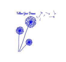 Load image into Gallery viewer, Dandelion Follow Your Dreams Custom Vinyl Decal Laptop Sticker
