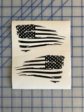 Load image into Gallery viewer, Distressed Tattered America Flag Decal Set of 2 Custom Vinyl Stickers