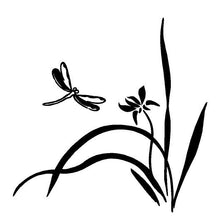Load image into Gallery viewer, Dragonfly Flowers Decal Custom Vinyl car truck window mailbox sticker
