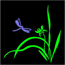 Load image into Gallery viewer, Dragonfly Flowers Decal Custom Vinyl car truck window mailbox sticker