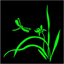 Load image into Gallery viewer, Dragonfly Flowers Decal Custom Vinyl car truck window mailbox sticker