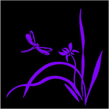 Load image into Gallery viewer, Dragonfly Flowers Decal Custom Vinyl car truck window mailbox sticker