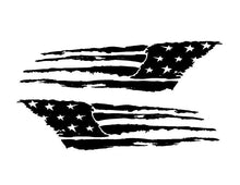 Load image into Gallery viewer, Distressed Tattered USA America Flag Decal Set of 2 Medium Custom Vinyl Stickers