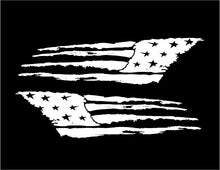 Load image into Gallery viewer, Distressed Tattered USA America Flag Decal Set of 2 Medium Custom Vinyl Stickers