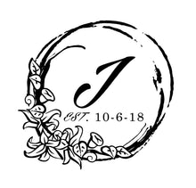 Load image into Gallery viewer, Wedding Anniversary Inital Est decal corn hole custom vinyl sticker