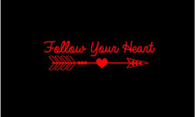 Load image into Gallery viewer, Follow Your Heart Boho Arrow Decal Custom Handdrawn laptop car truck window sticker