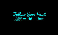 Load image into Gallery viewer, Follow Your Heart Boho Arrow Decal Custom Handdrawn laptop car truck window sticker