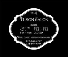 Load image into Gallery viewer, busniess hours door decal sign