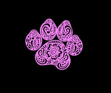 Load image into Gallery viewer, Henna Paw Print Dog Cat Animal Decal Fancy Custom Vinyl car truck window laptop sticker