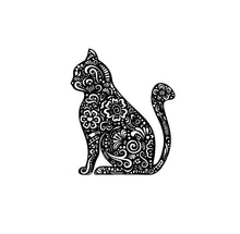Load image into Gallery viewer, Henna Cat Kitty Fancy Decal Custom Vinyl Laptop Car Window Sticker