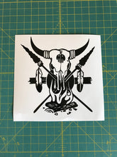 Load image into Gallery viewer, Tribal Steer Skull Decal Custom Vinyl car truck window sticker