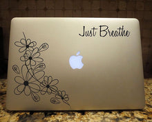 Load image into Gallery viewer, just breathe floral decal laptop car truck window sticker