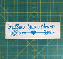 Load image into Gallery viewer, Follow Your Heart Boho Arrow Decal Custom Handdrawn laptop car truck window sticker