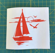 Load image into Gallery viewer, sailboat decal sailing sunset car truck window sticker