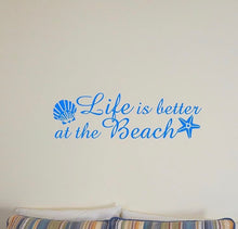 Load image into Gallery viewer, Life is Better at the Beach Decal Custom Vinyl Wall quote sticker