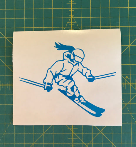 Snow Skier Skiing Girl Decal Custom Vinyl Car Truck Window Laptop Sticker