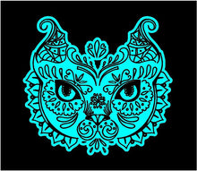Load image into Gallery viewer, Fancy Cat Head Decal Custom Vinyl car truck window sticker Intricate