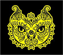 Load image into Gallery viewer, Fancy Cat Head Decal Custom Vinyl car truck window sticker Intricate
