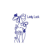 Load image into Gallery viewer, Lady Luck Lady Bug Flower Decal Custom Vinyl laptop car truck window sticker
