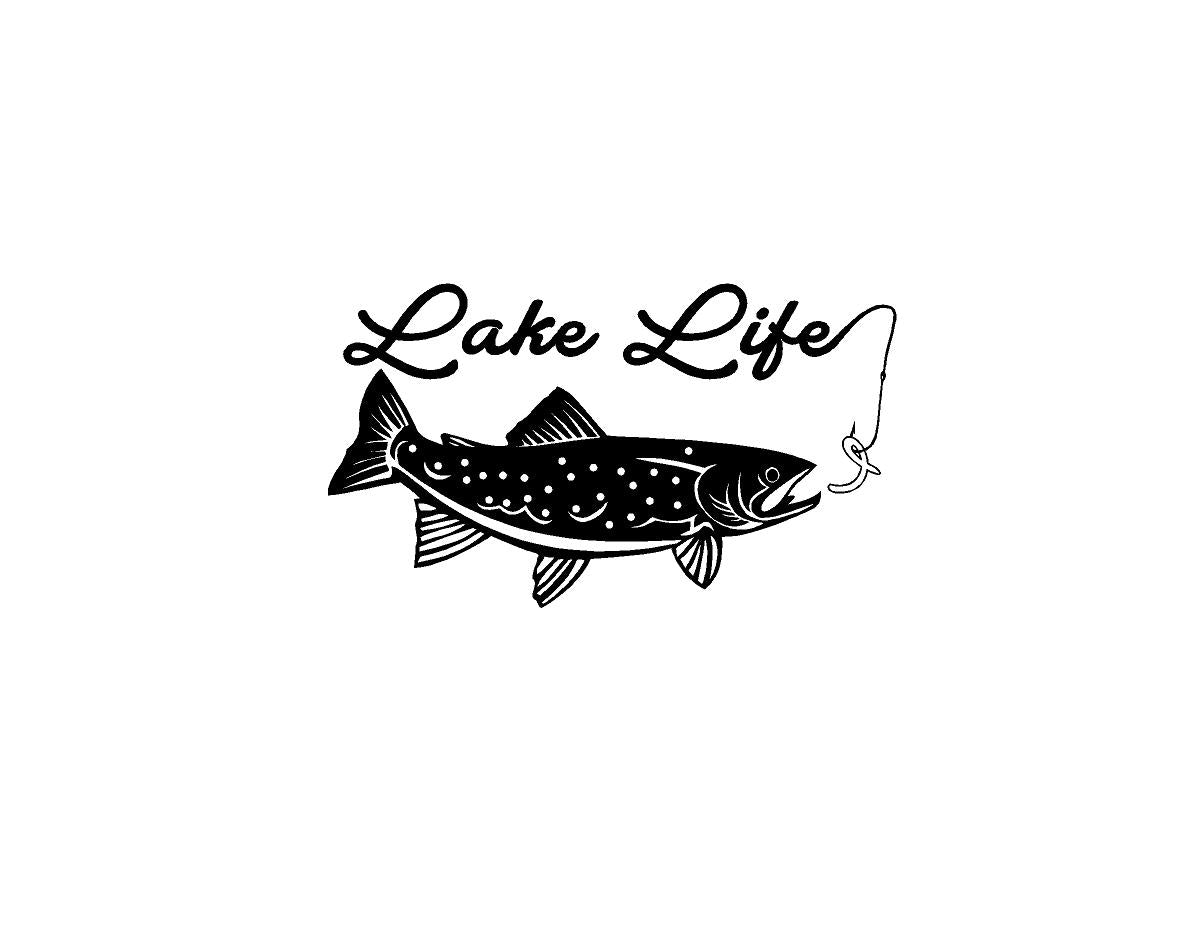 Lake Life Bass Fish Window Decal Sticker