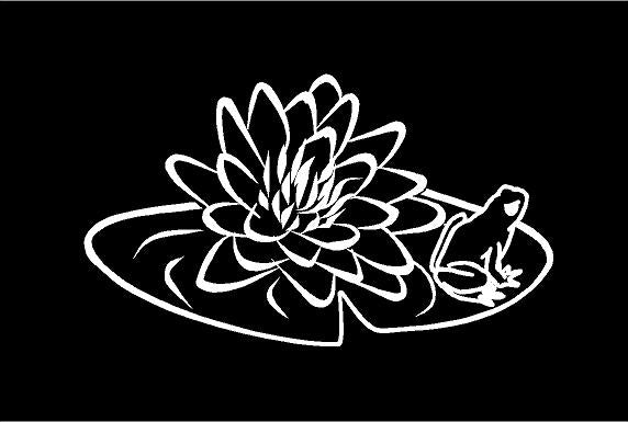 lily flower car decal Lily Pad Frog Decal Custom Vinyl Laptop Mailbox Car Truck Window Sticker Lilac