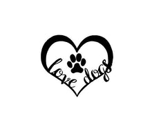 Load image into Gallery viewer, Dog Paw Print Love Heart Decal Custom Vinyl Car Truck Window Laptop Sticker