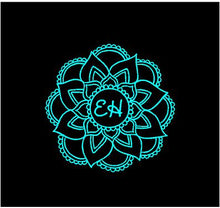 Load image into Gallery viewer, Mandala Initial Decal Custom Vinyl drink cup tumbler car truck window laptop sticker
