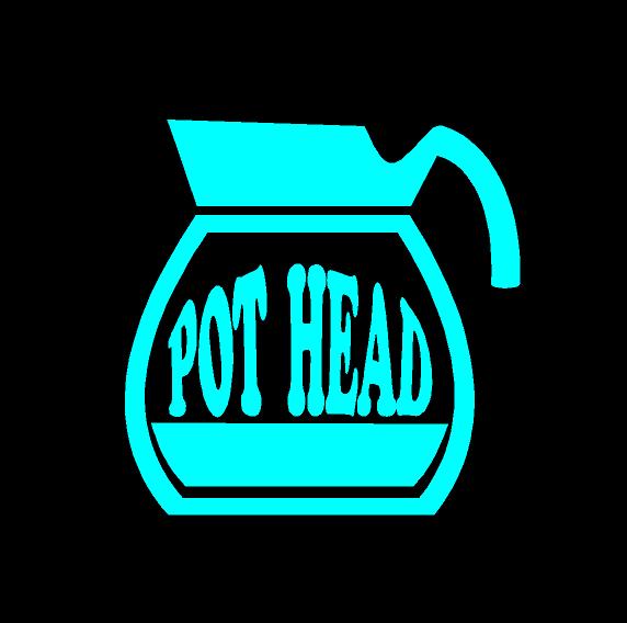 pothead coffee sticker Pot Head Decal Funny Custom Vinyl car truck window coffee lovers sticker Purple
