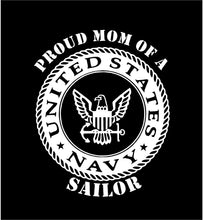 Load image into Gallery viewer, US Navy Proud Mom Dad Parent Decal car truck window sticker