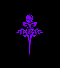 Load image into Gallery viewer, Gothic Rose Skull Sword Decal Custom Vinyl car truck window laptop Sticker