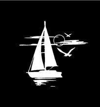 Load image into Gallery viewer, SailBoat Decal Sunset Sailing Custom Vinyl Car Truck Window Sticker
