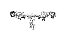 Load image into Gallery viewer, Semper Fi Rose Dog Tags Military Decal Custom Designed Vinyl Car Truck Window Sticker