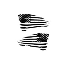 Load image into Gallery viewer, Distressed Tattered America Flag Decal Set of 2 Custom Vinyl Stickers
